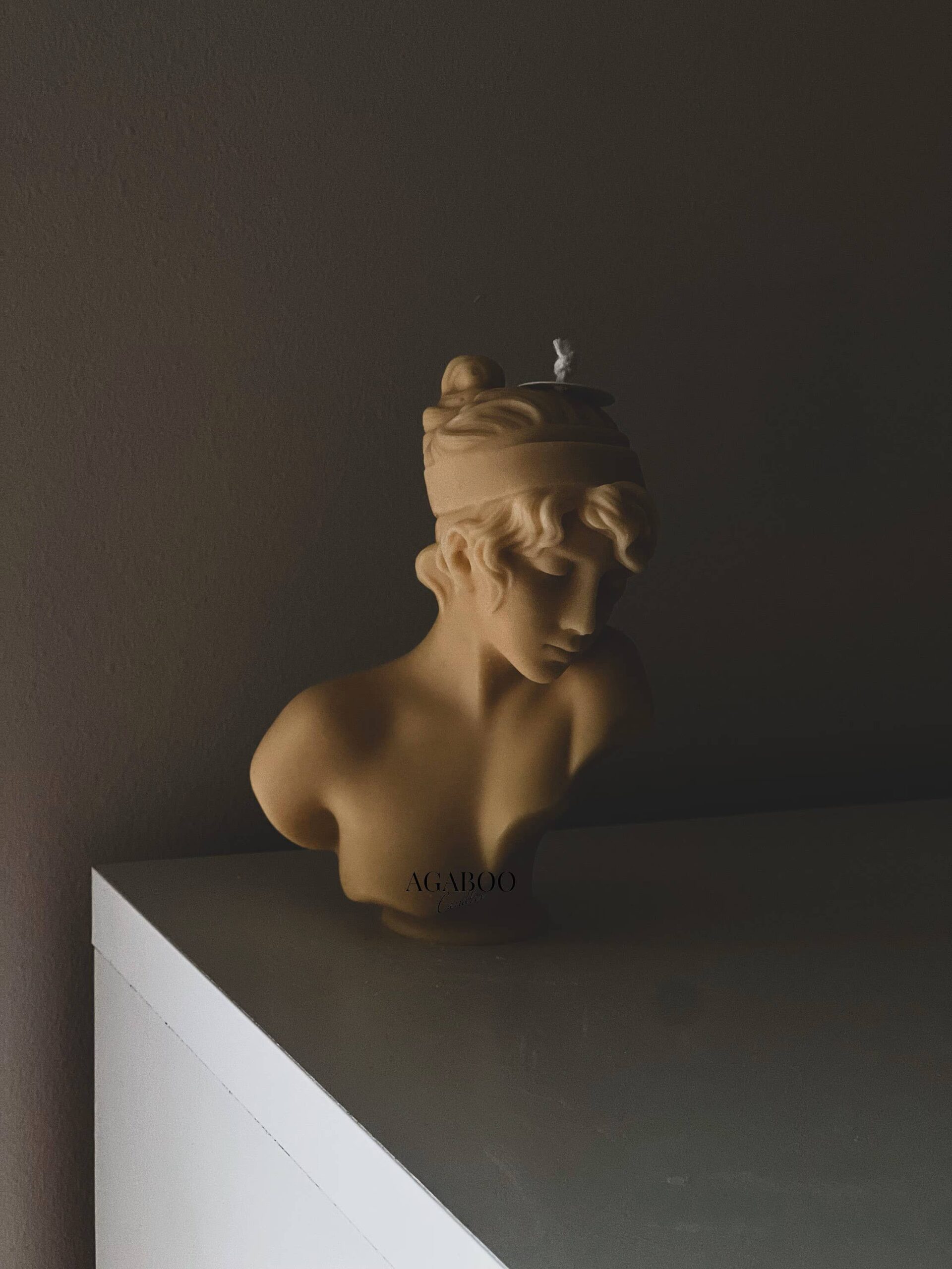 Artistic Lady Candle 5.5x4in: Peach, Rose Petals