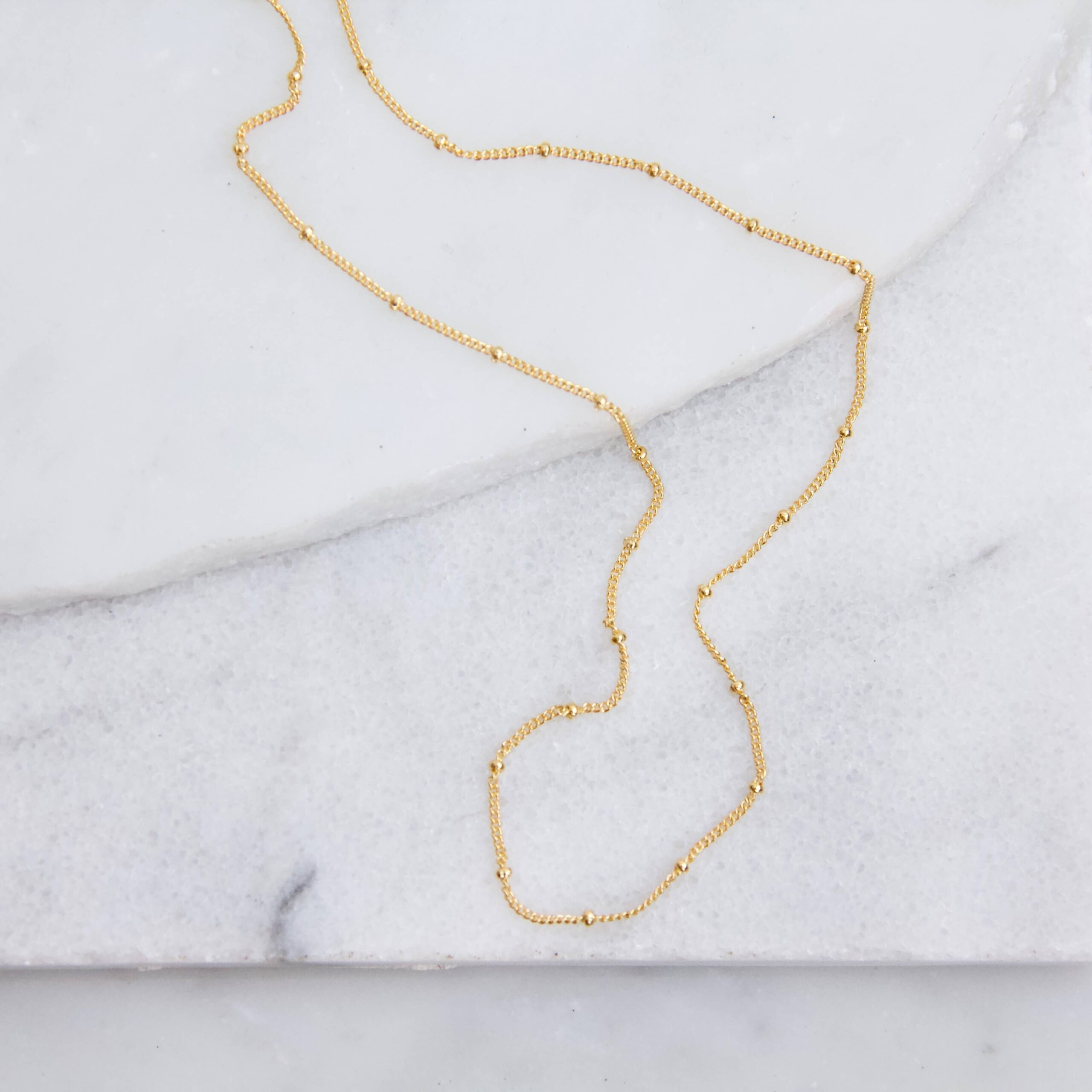 Just A Chain Necklace: 17 inches, Gold Satellite Chain