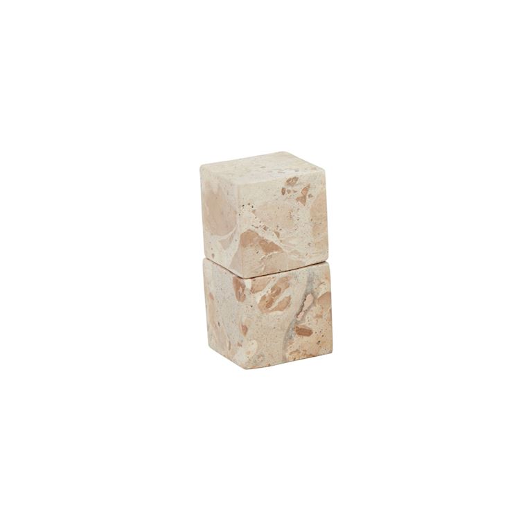 Taupe Marble Cube Salt & Pepper