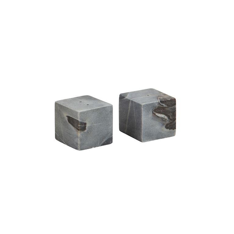 Grey marble Cube Salt & Pepper