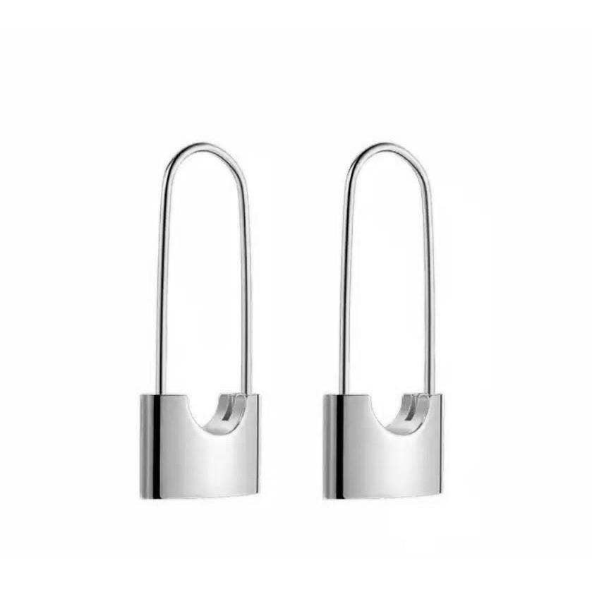 Codie Lock Earrings: Silver, 2"