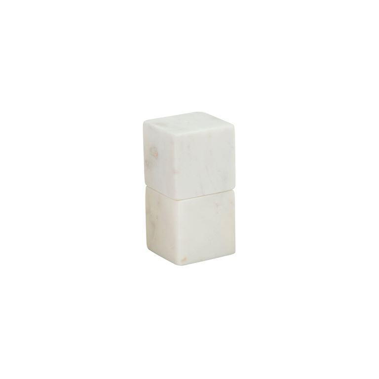 White Marble Cube Salt & Pepper