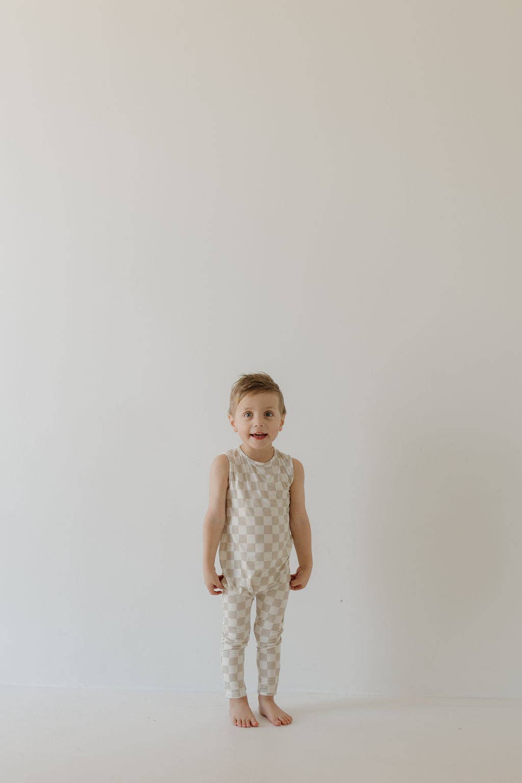 Harem Bamboo Romper | Checkerboard: 12-18 Months