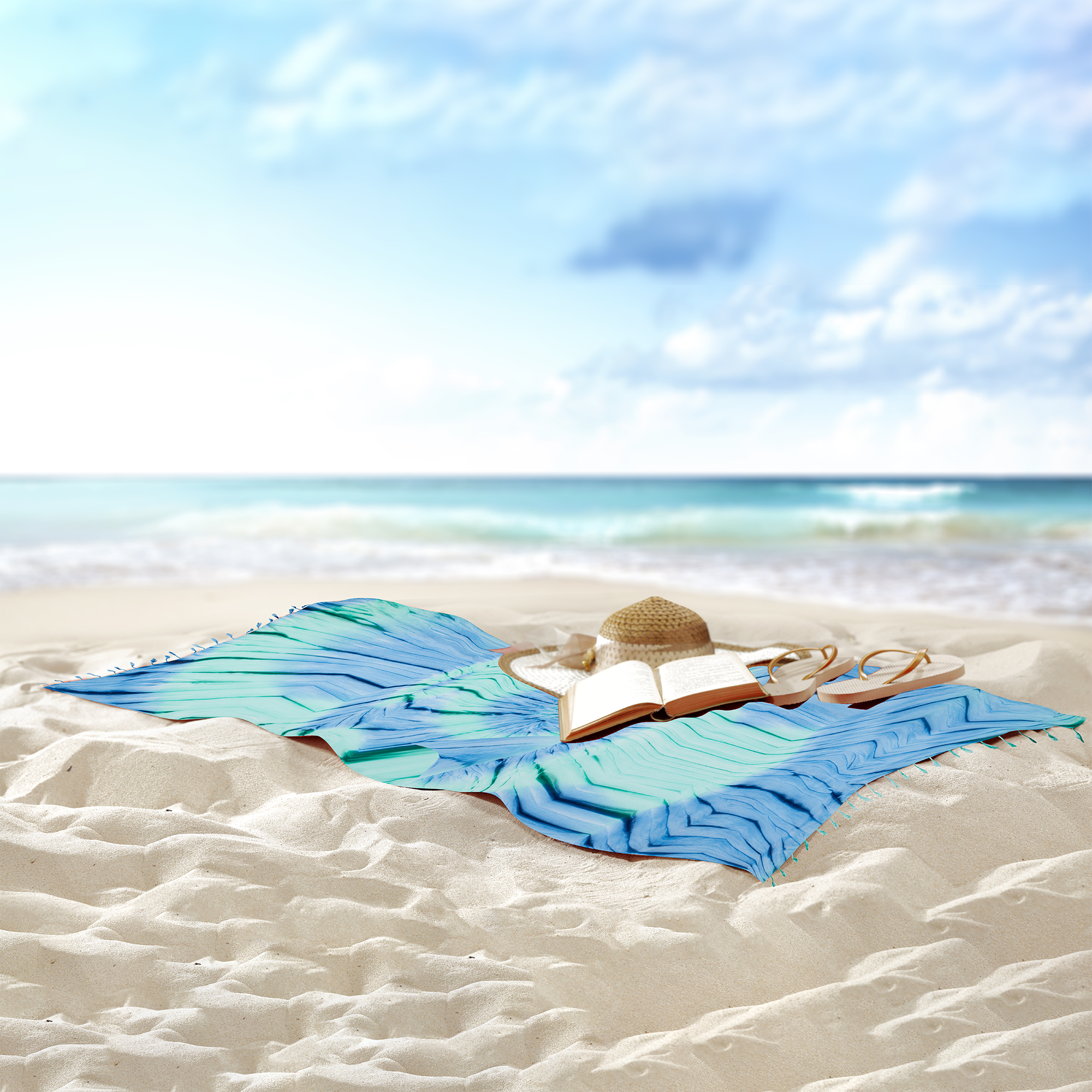 Tie Dye Pestemal Turkish Beach Towel Sand resistant hand-dye - Image 9