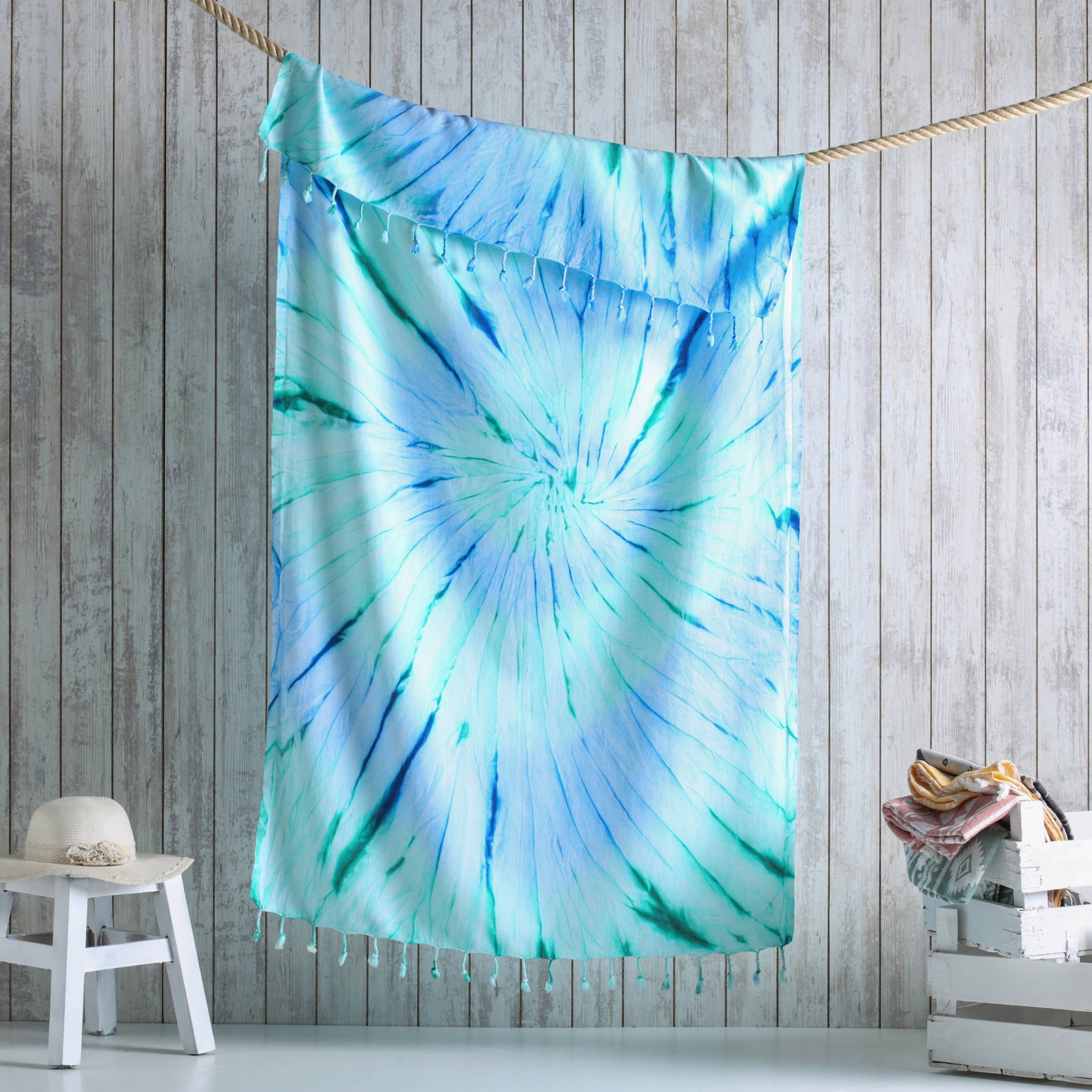 Tie Dye Pestemal Turkish Beach Towel Sand resistant hand-dye - Image 3