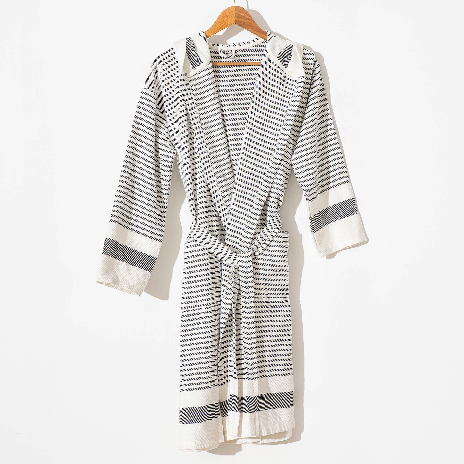 Turkish Cotton Lightweight Summer Hood Kimono Robe: Mustard, L-XL - Image 6