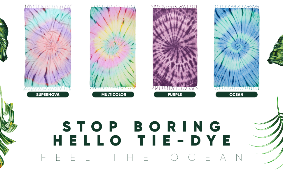Tie Dye Pestemal Turkish Beach Towel Sand resistant hand-dye - Image 4