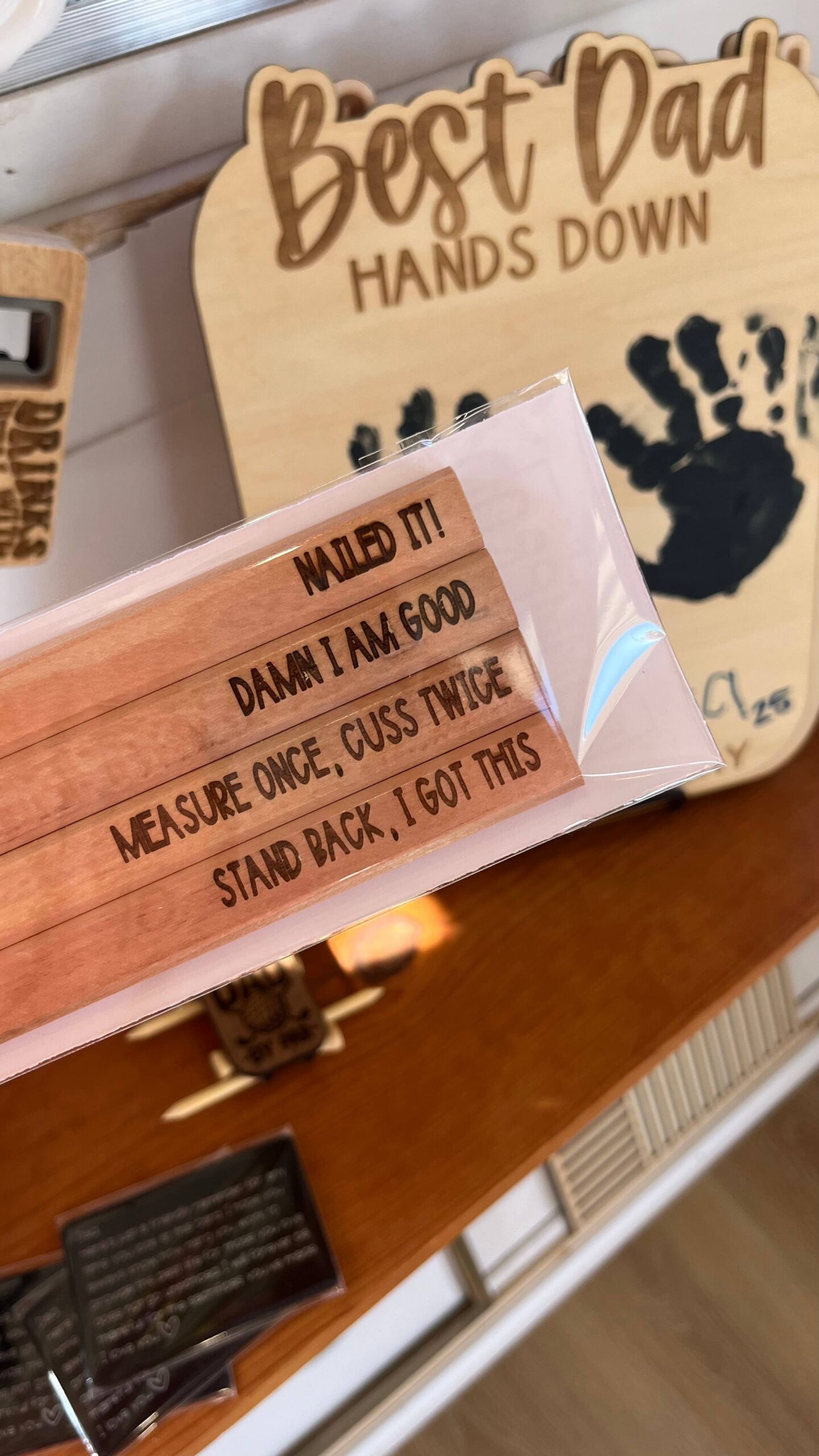 Father's Day Engraved Carpenter Pencils: Pack 2