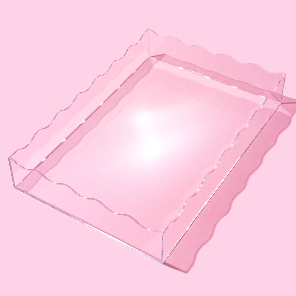 Acrylic Wavy Tray - Rectangle - Large - Clear