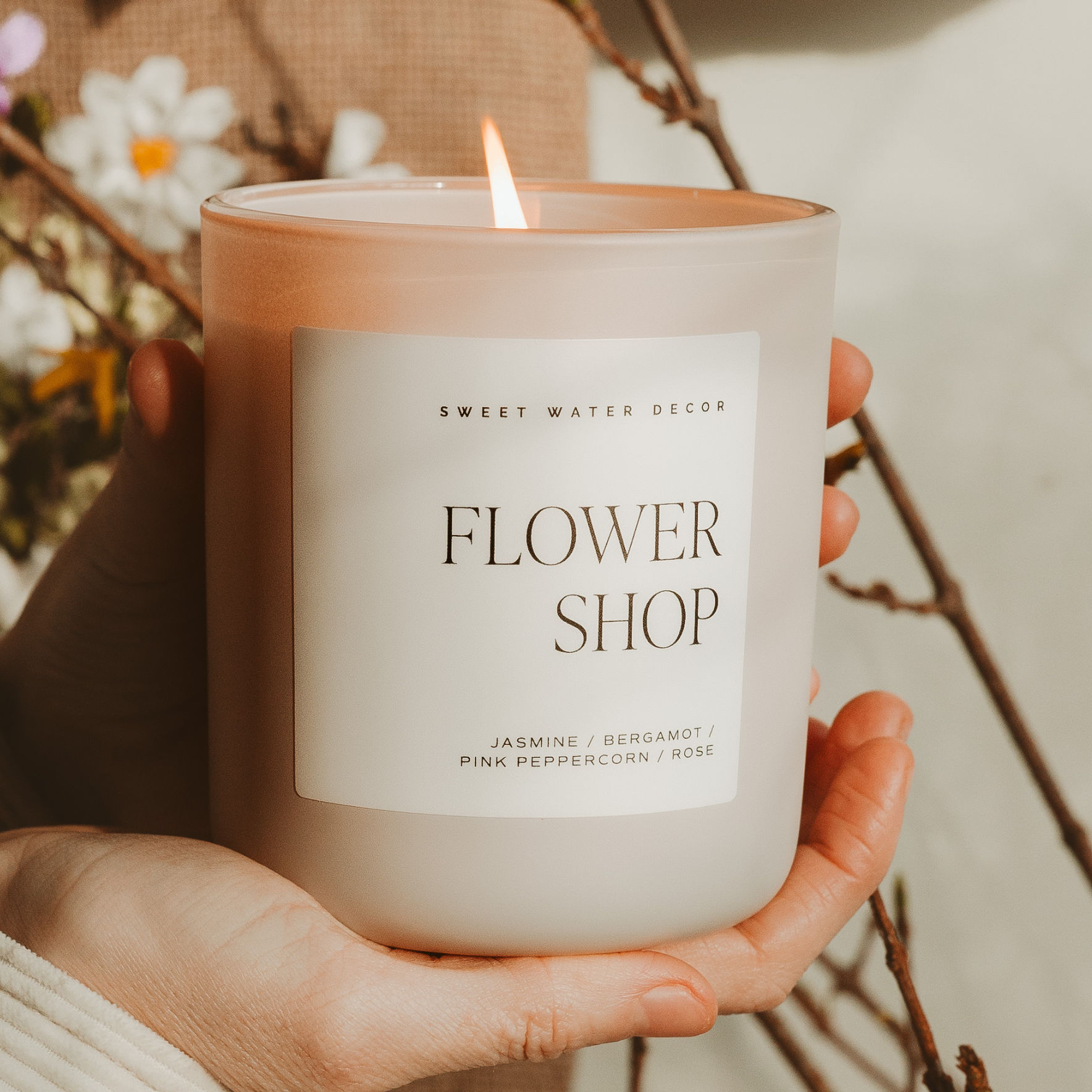 Flower Shop 15 oz Soy Candle, Matte Jar
