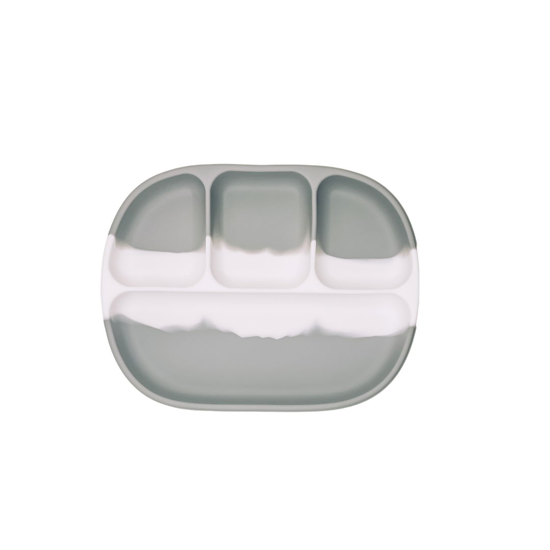 Dip Dye 4 Section Suction Plate: Cloud Gray