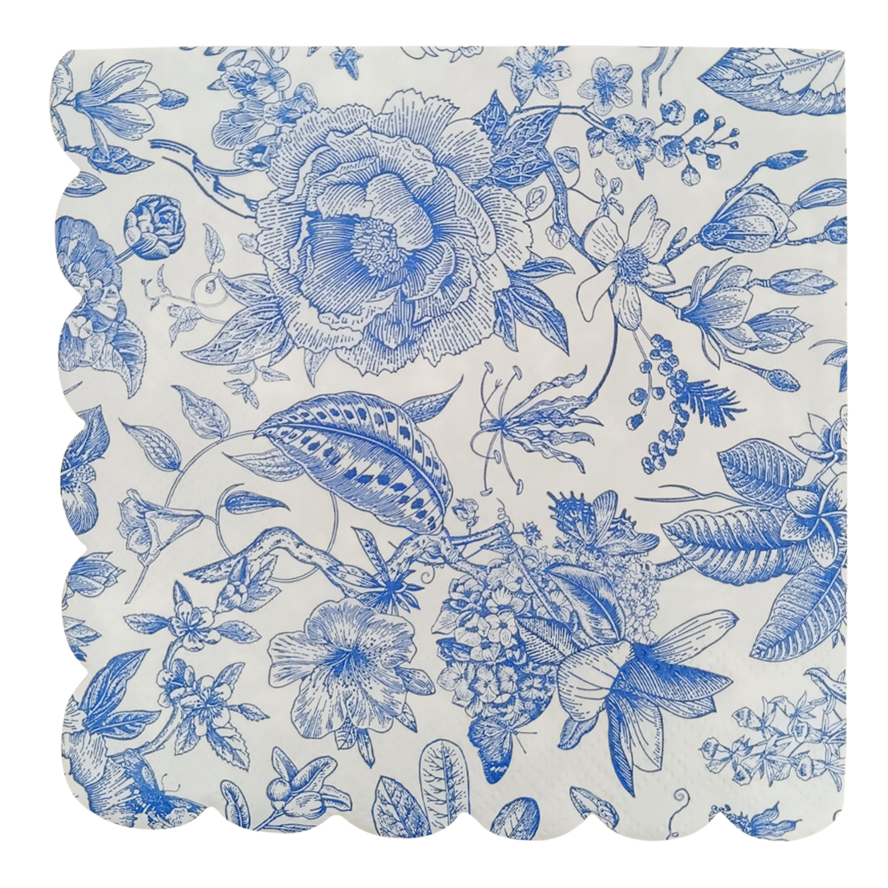 Blue Delft Foil Heart Cocktail Napkins