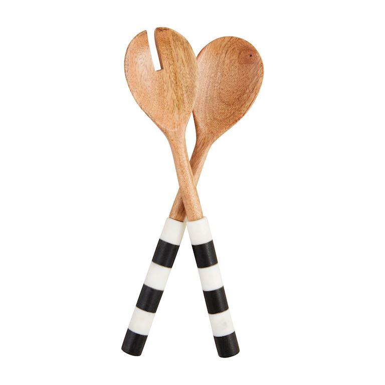 Striped Serving Utensil Set