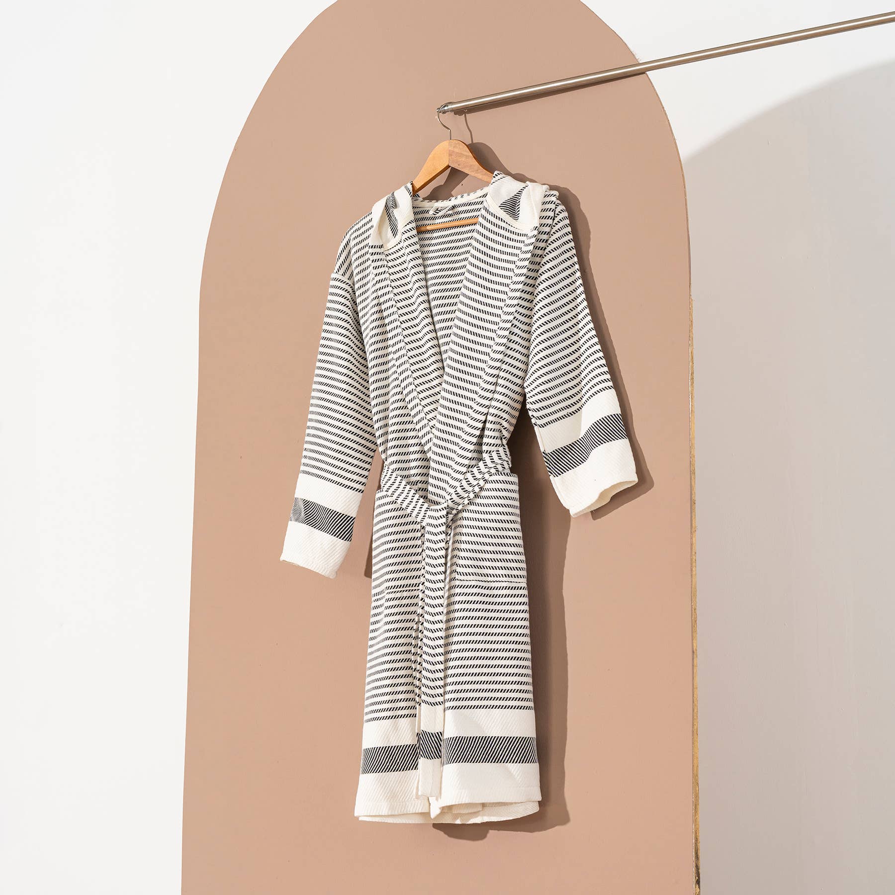 Turkish Cotton Lightweight Summer Hood Kimono Robe: Mustard, L-XL - Image 2