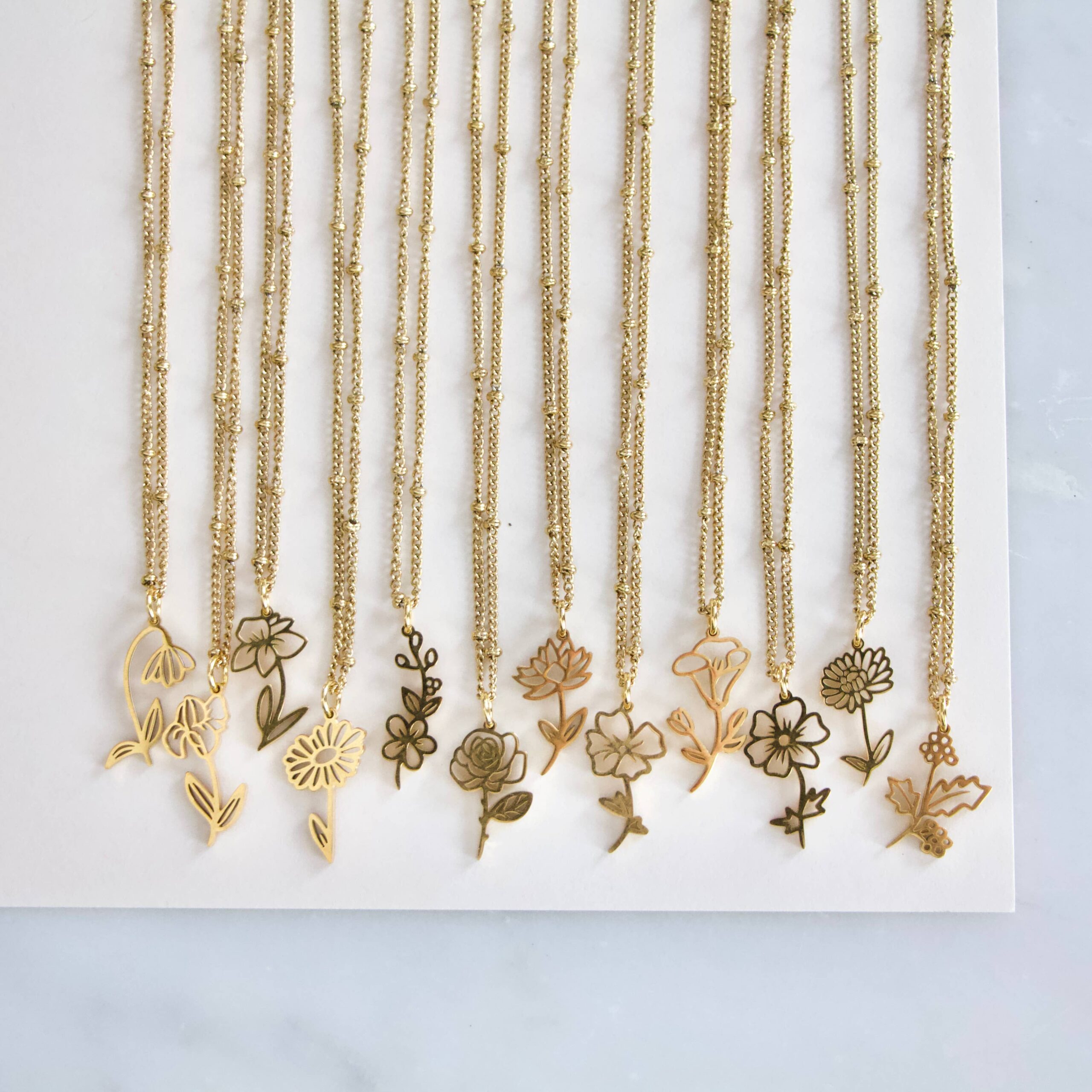 Birth Flower Necklaces - Waterproof: October - Cosmos