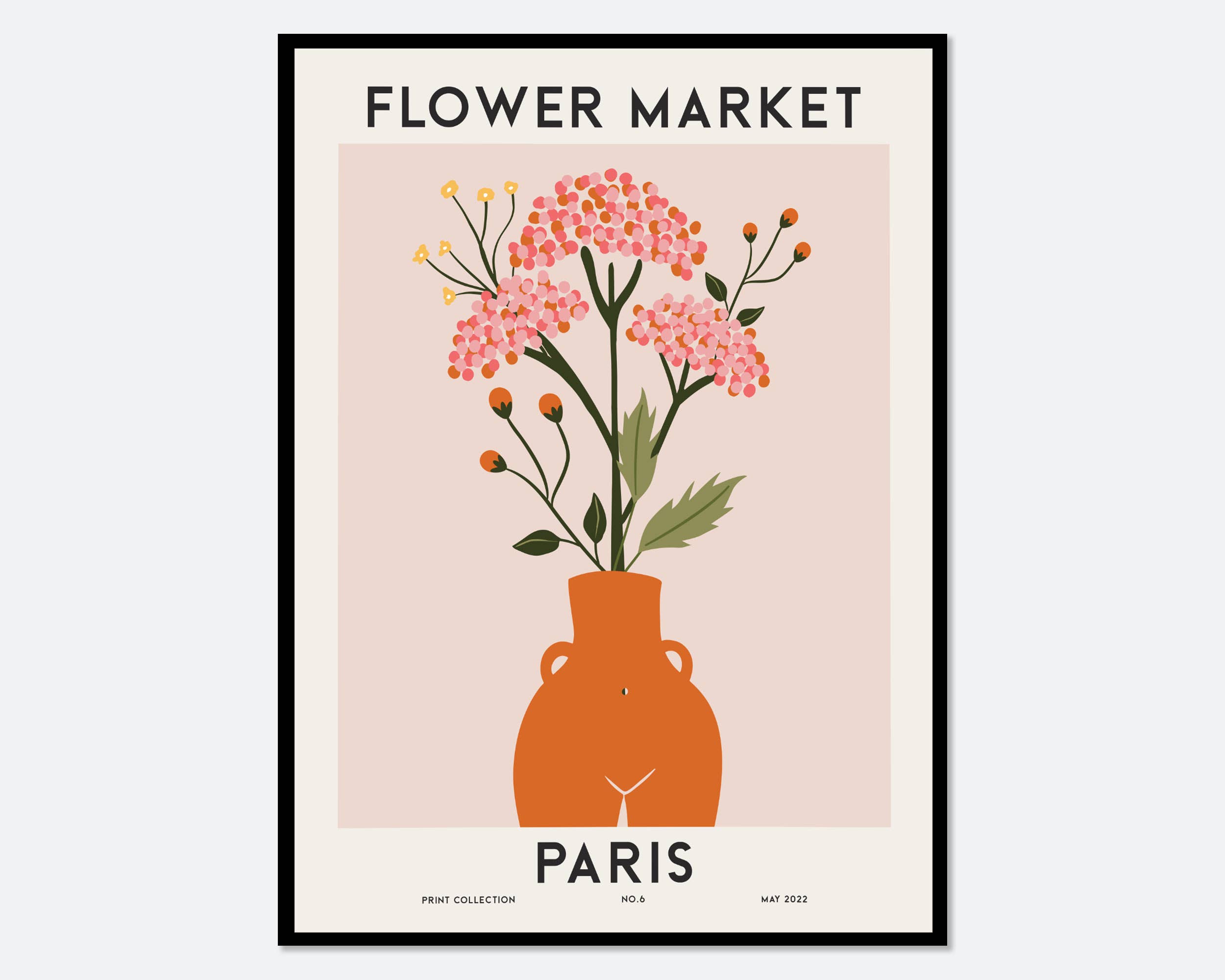 Sugar & Canvas - Flower Market Paris Colorful Botanical Art Print FM79