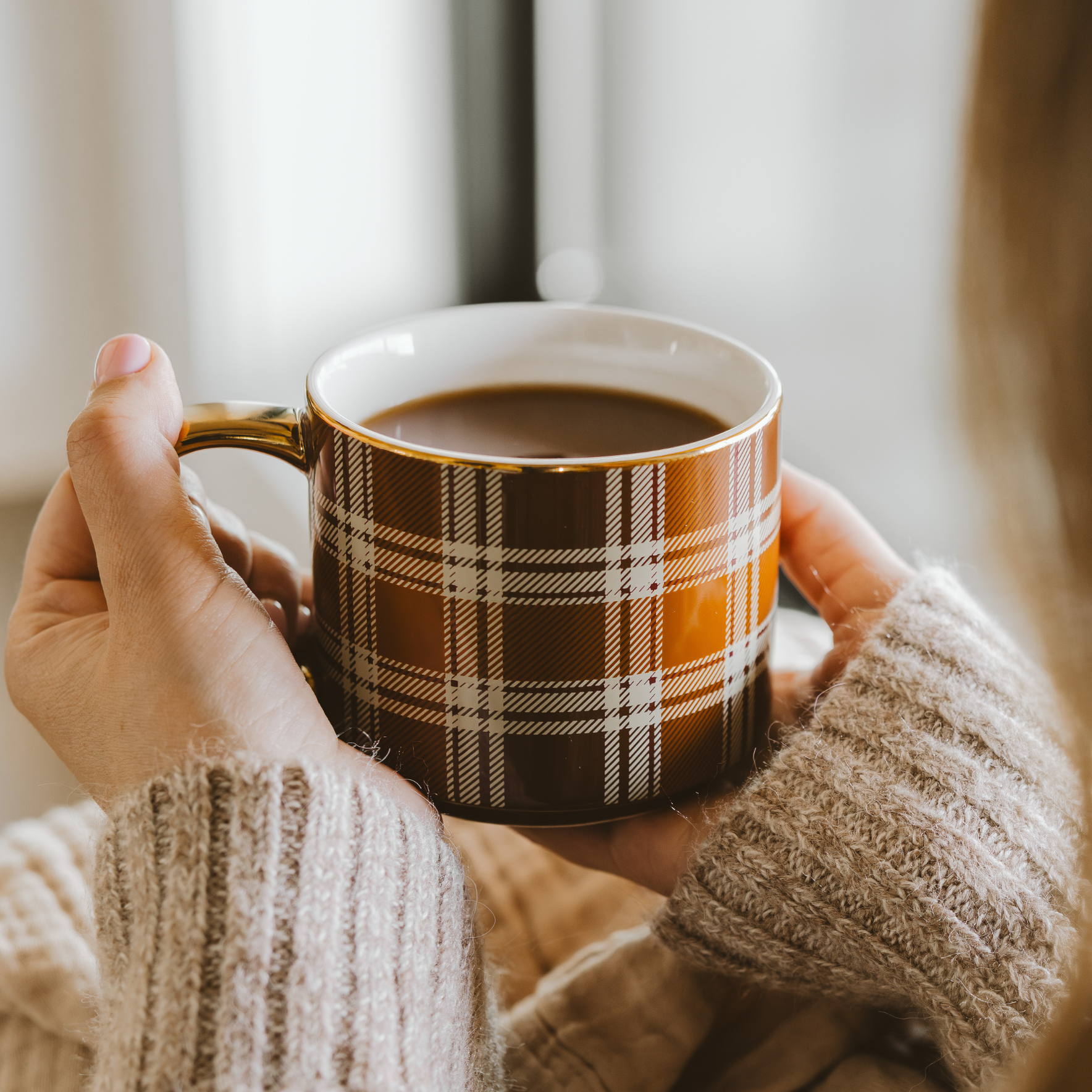 *NEW* Brown Plaid Coffee Mug