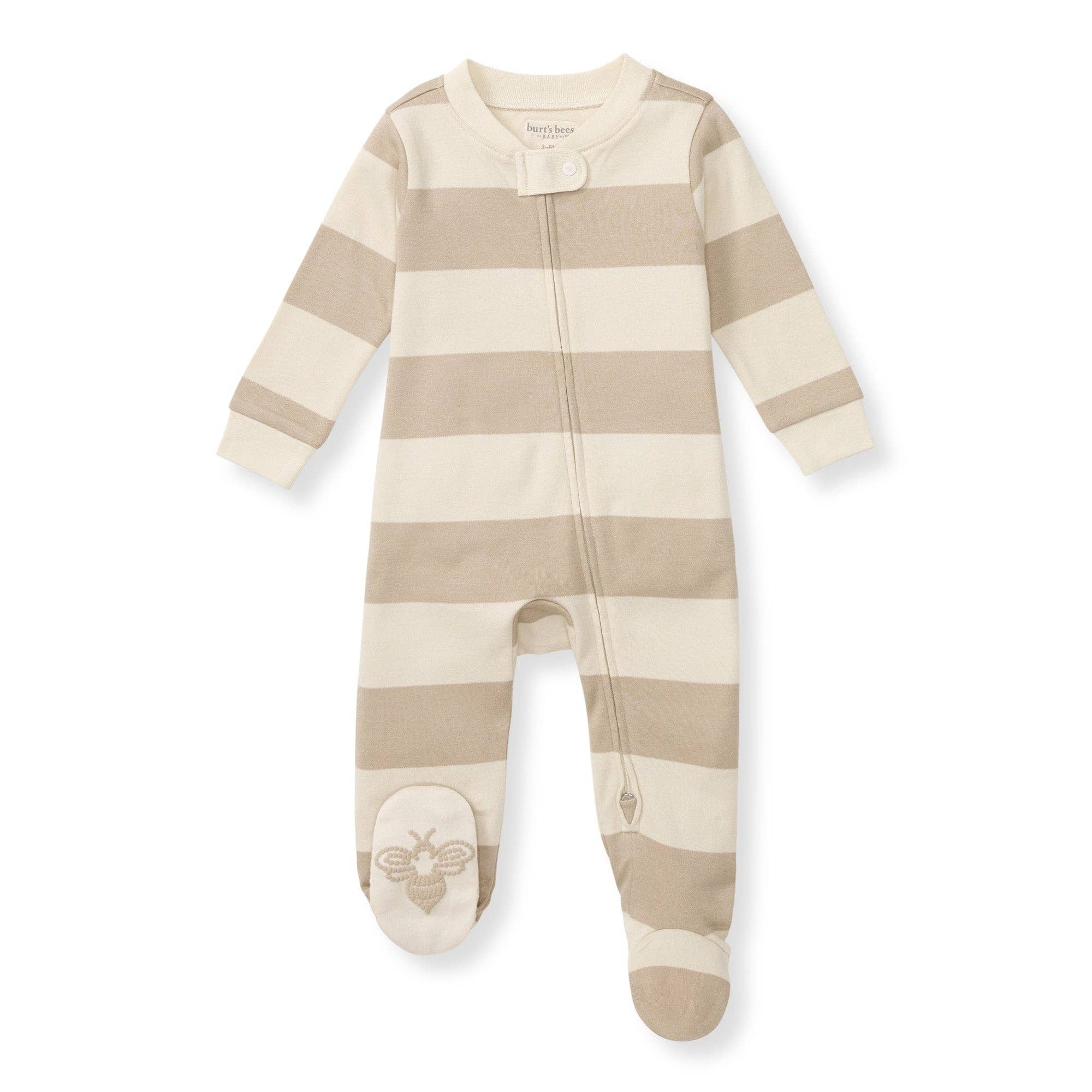 Rugby Stripe Mommy & Me Matching Sleep & Play: Oat, 6-9 Months