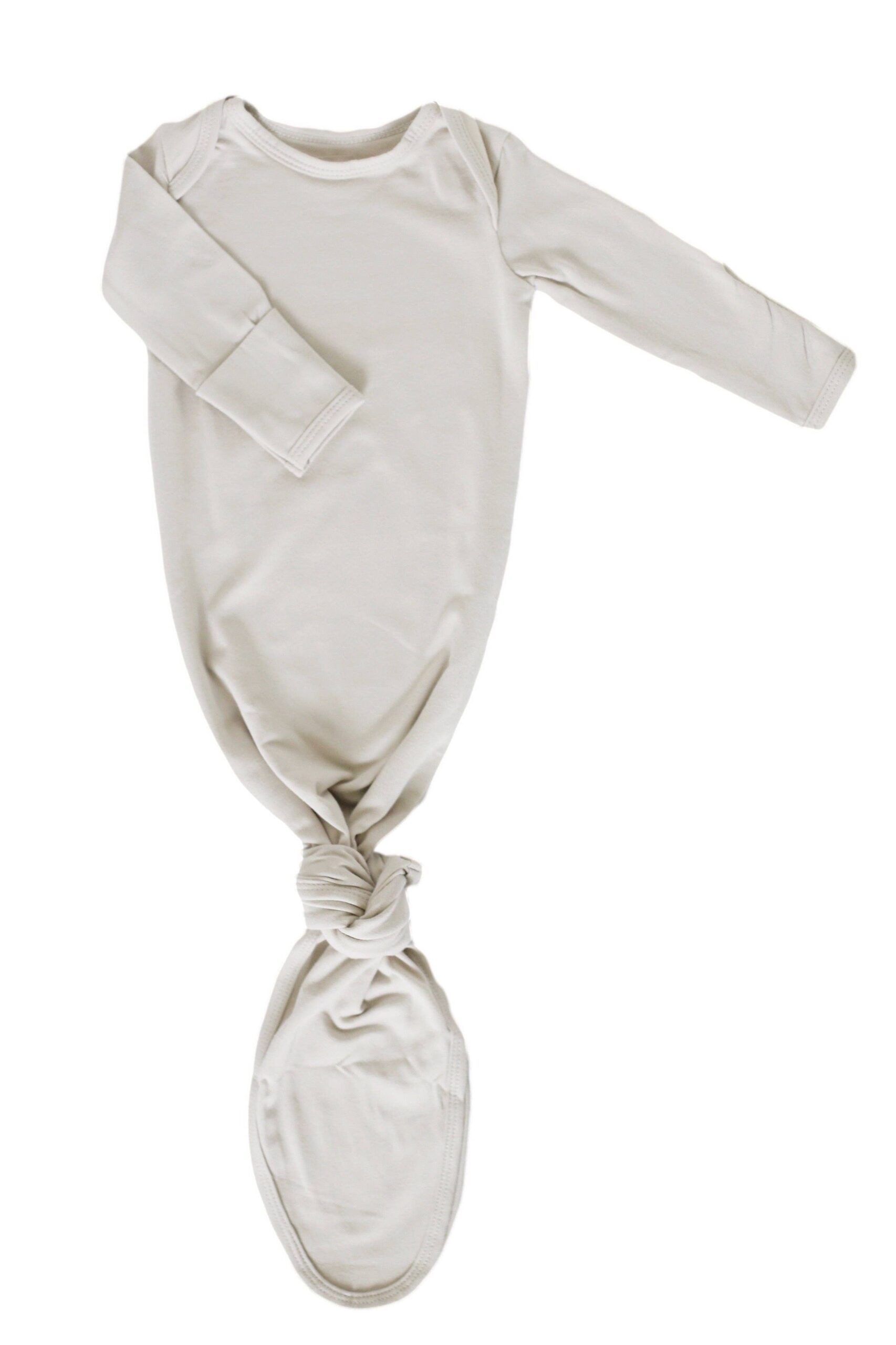 Oat Organic Cotton Knotted Gown: 0-3 Months