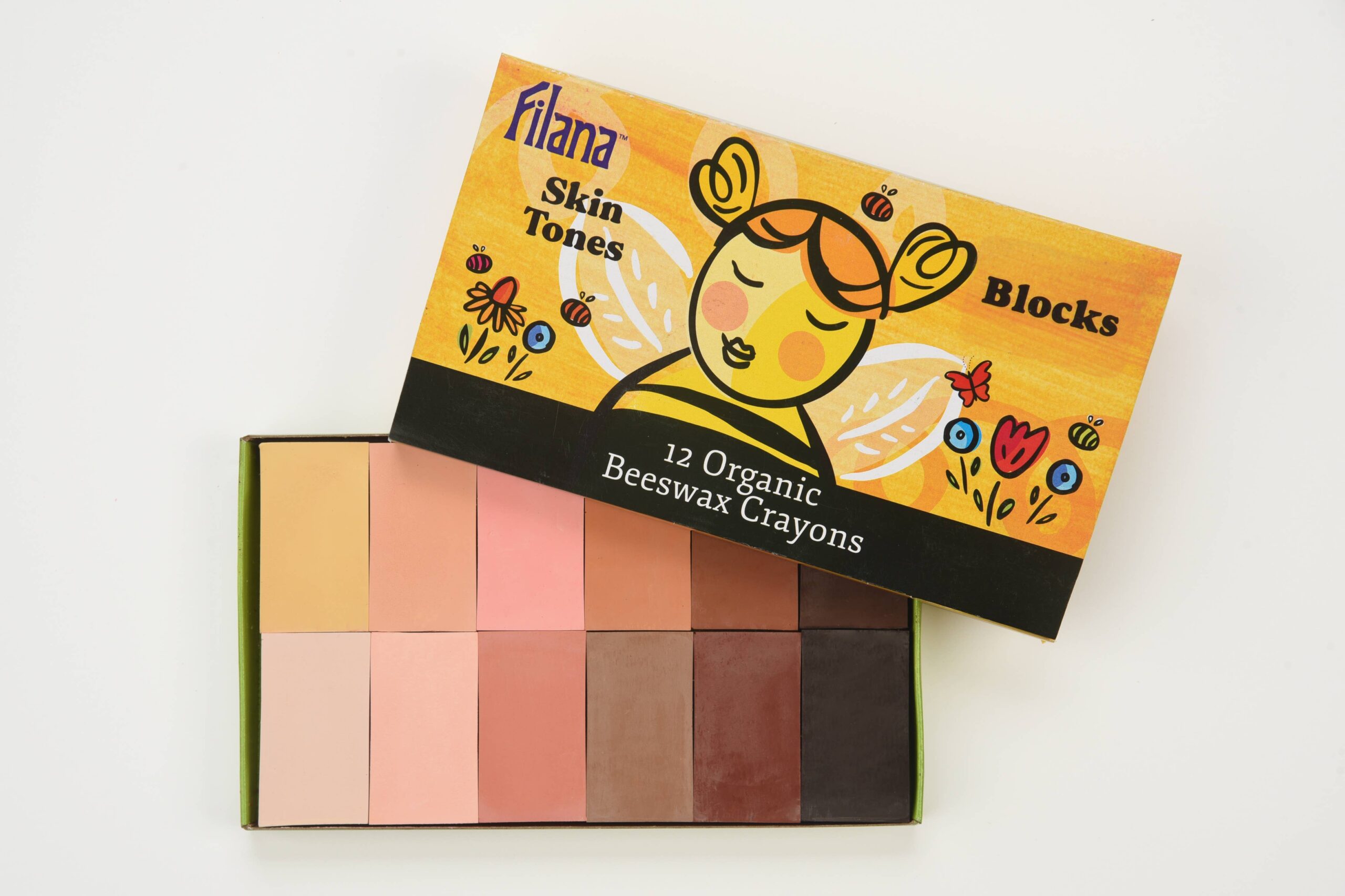 Organic Beeswax Crayons: 12 SkinTones in Blocks
