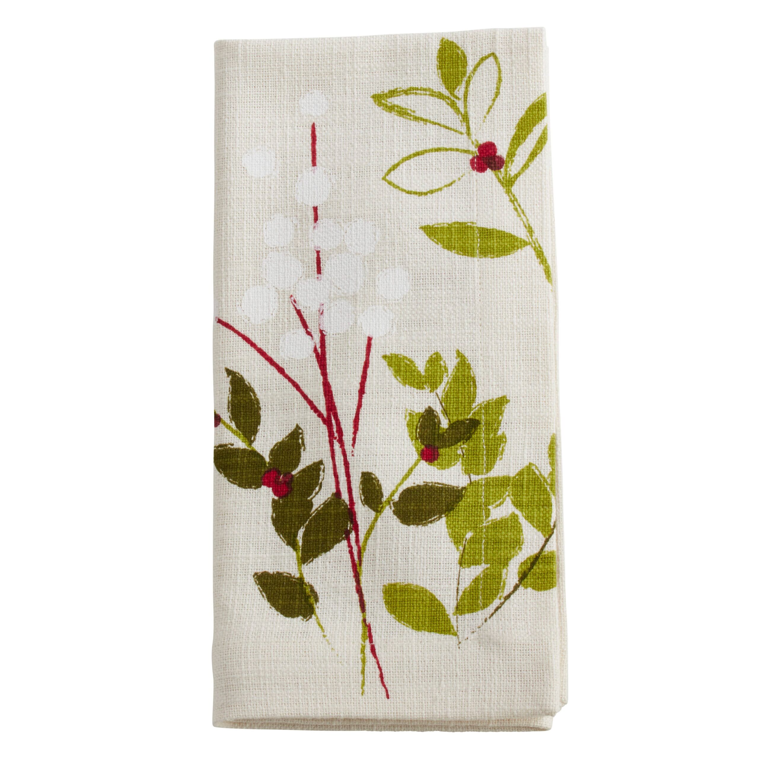 Holiday Botanical Napkin: Natural, 20"