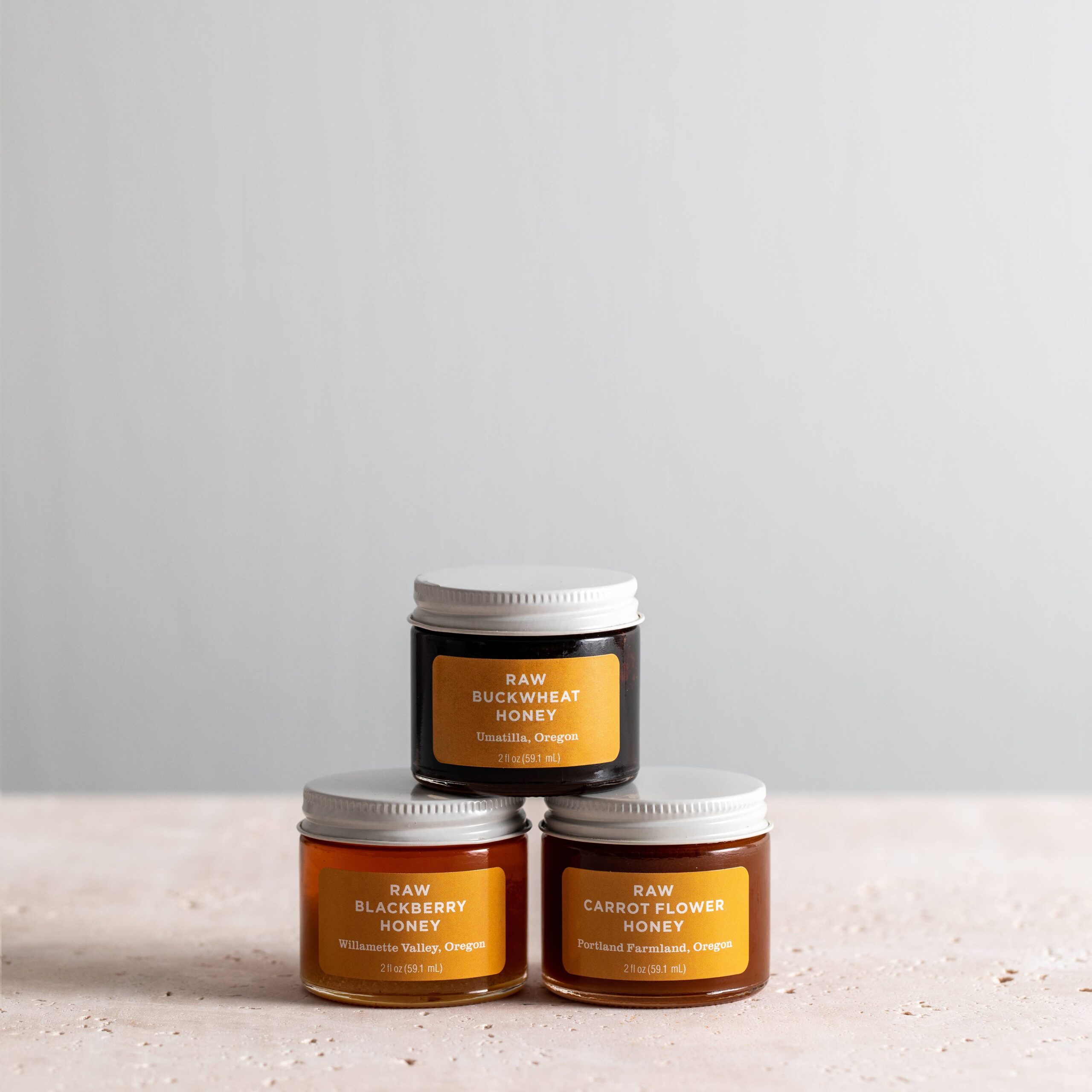 Jacobsen Salt Co. - Raw Honey Gift Set - 3 Jar Sampler Collection