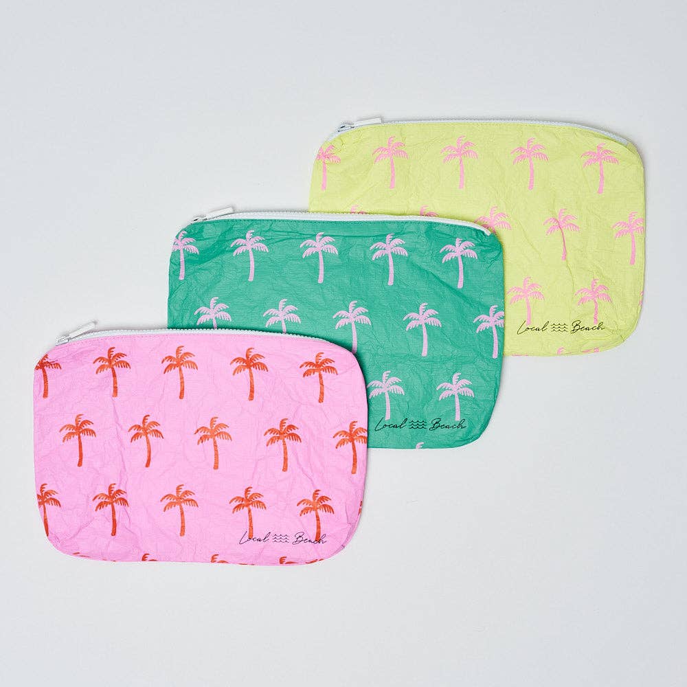 Pink Neon Palms Water Resistant Tyvek Printed Pouch: Pink Neon Palms - Image 3
