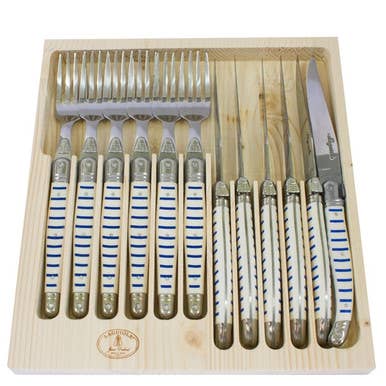 Jean Dubost 12 Piece Cutlery Set in Mariniere