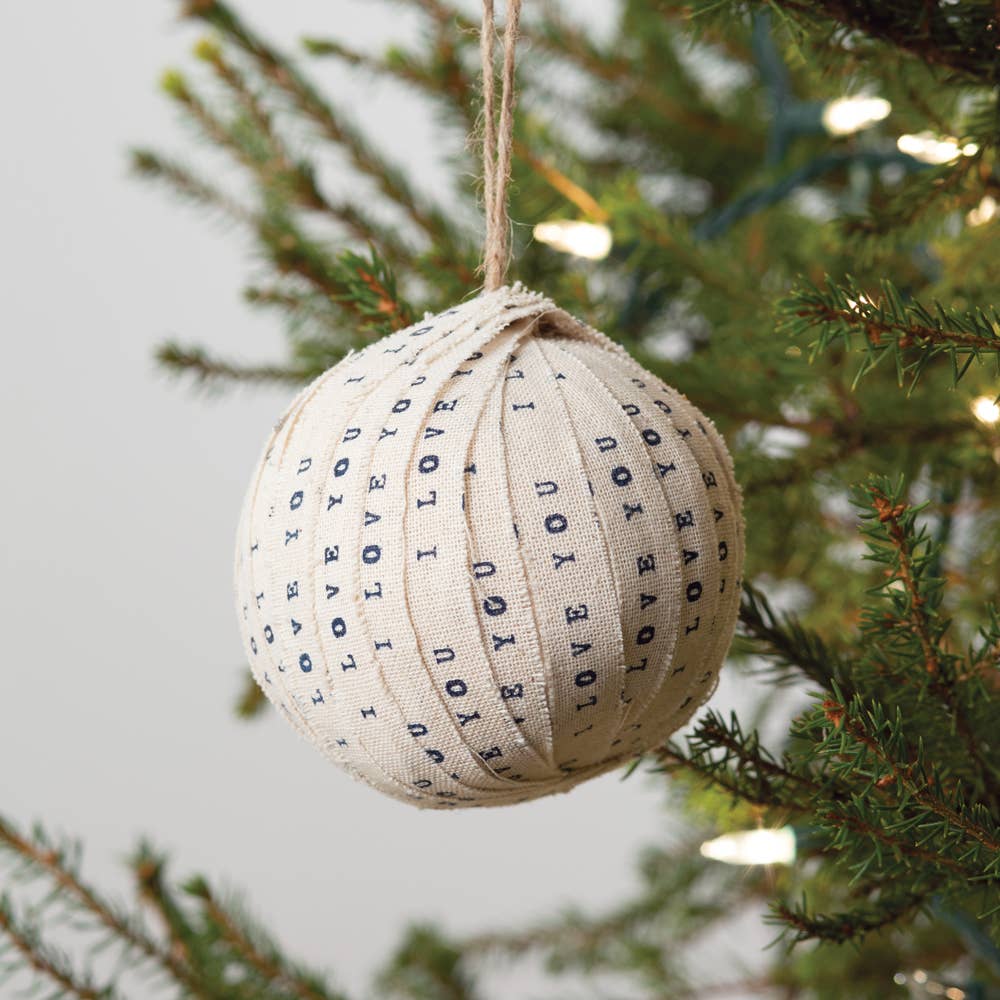 I Love You Fabric Ornament