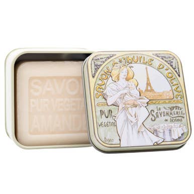 The French Farm - La Savonnerie de Nyons "Mucha 3" Almond Soap Tin 3.5oz