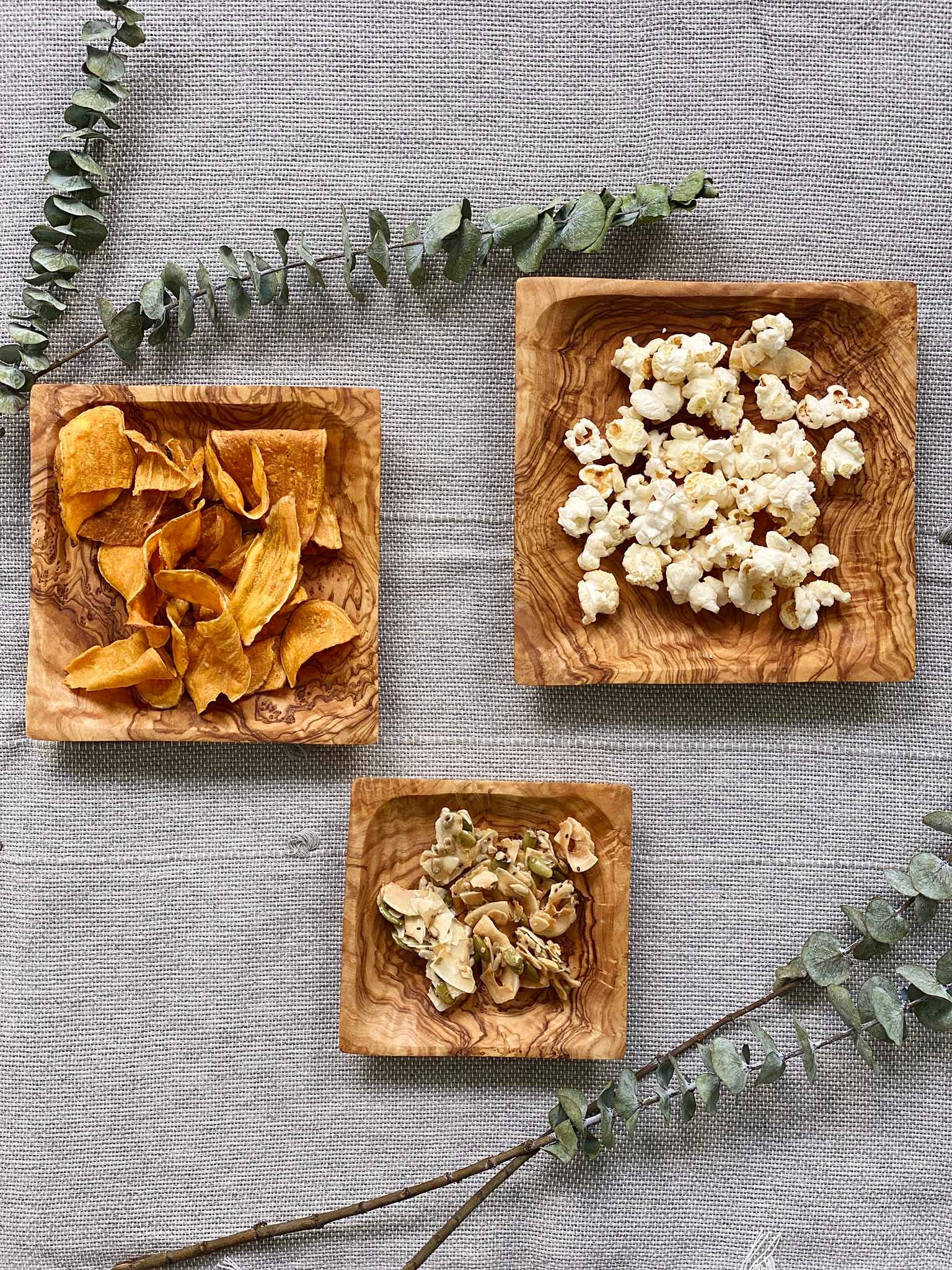 Olive Wood Set of 3 Square dishes