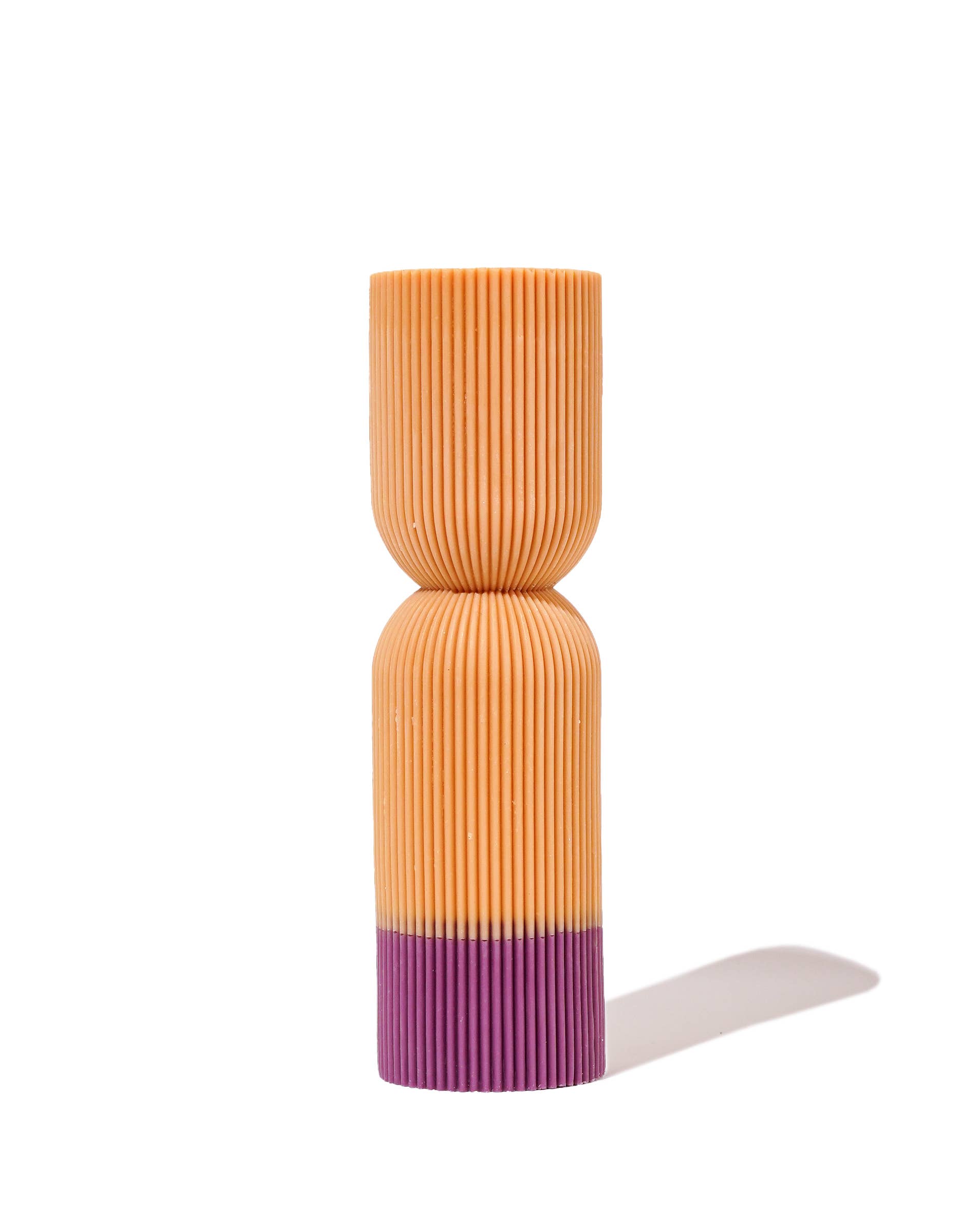 Ebb & Flow - Colour Block Pillar Candle - Yellow/ Plum