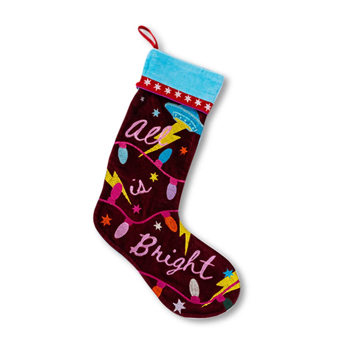 Embroidered Stocking - Bright