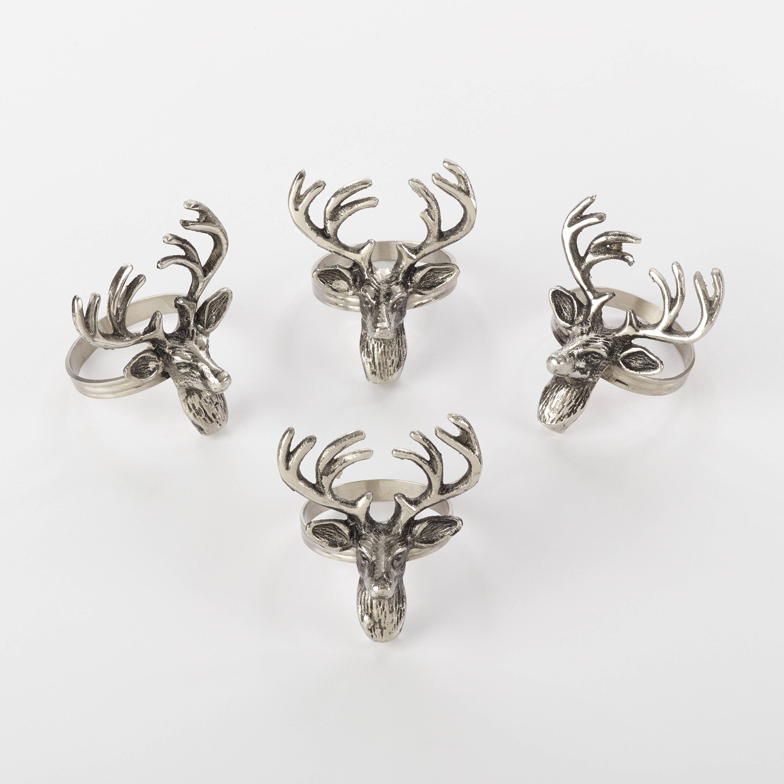 Reindeer Design Napkin Ring: Silver