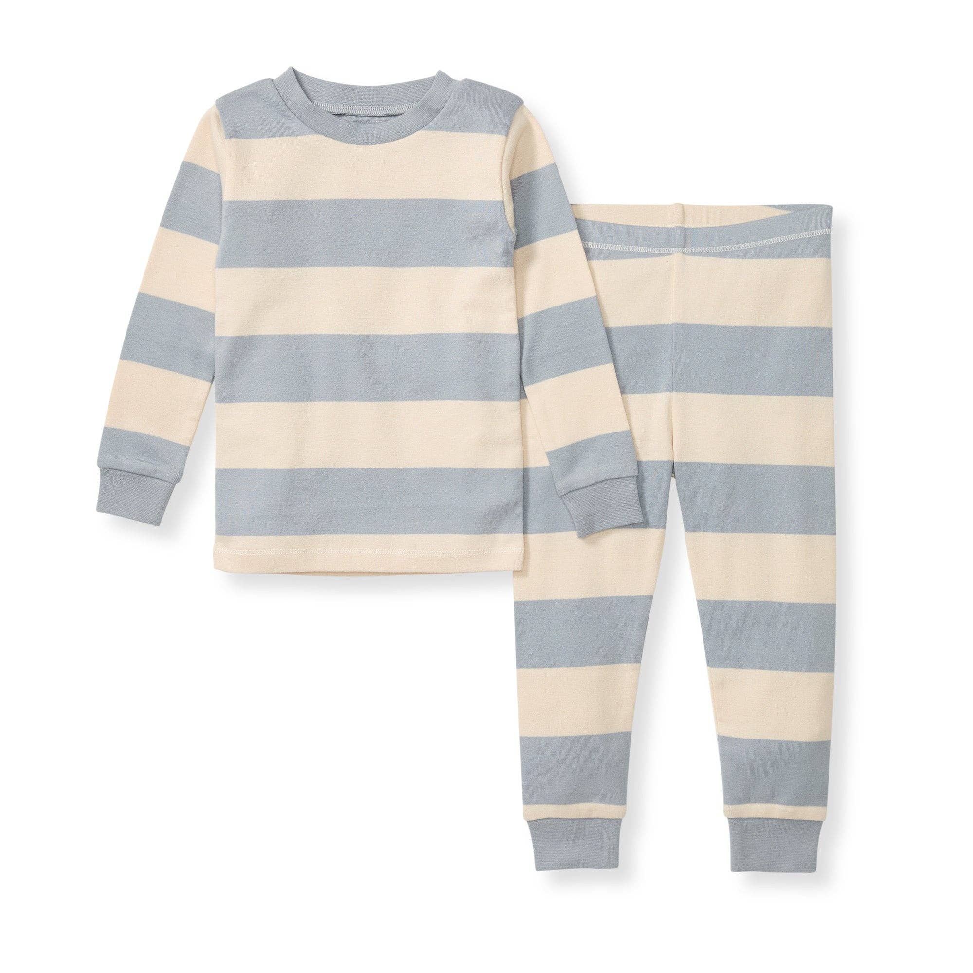 Rugby Stripe Toddler PJ Set: Quarry, 3 Toddler