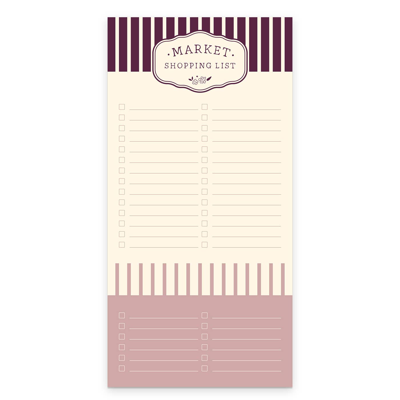 Framed Floral Market List