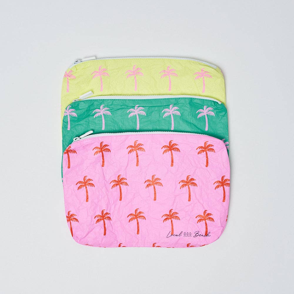 Pink Neon Palms Water Resistant Tyvek Printed Pouch: Pink Neon Palms - Image 2