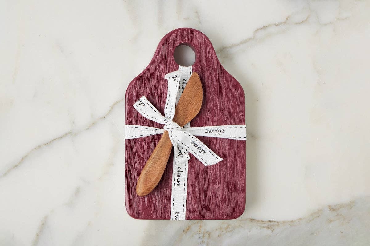 Dutch Cheese Board with Spreader Merlot Red