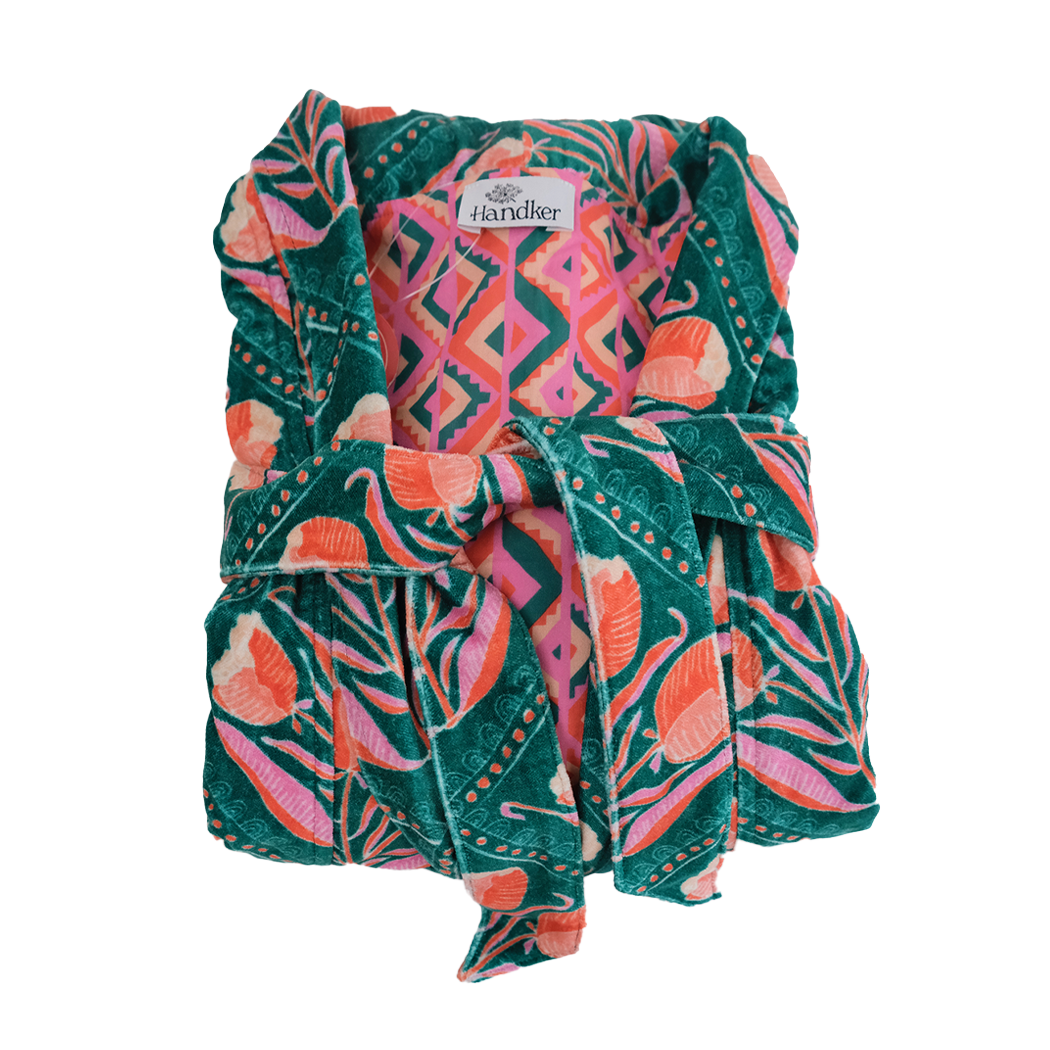 Handker Bandanas - Velvet Robe:  Reversible Cotton Duster - Winnie