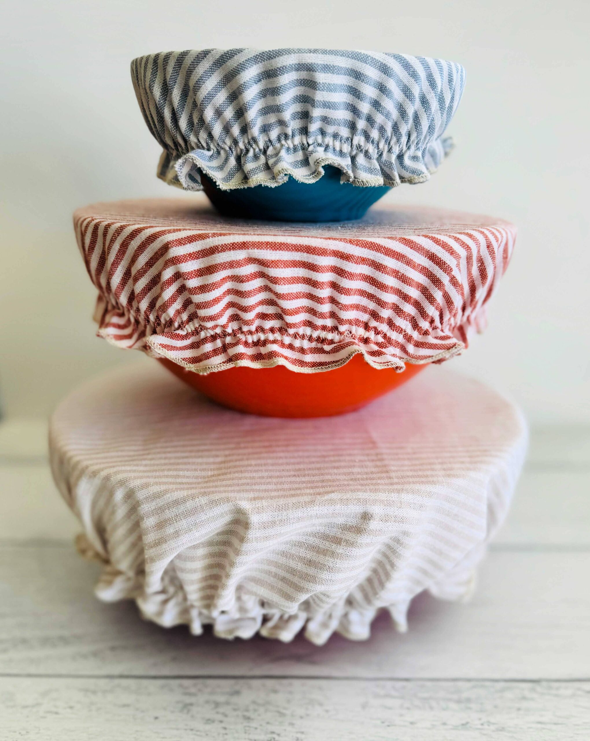 Americana Stripe Bowl Covers, set of three