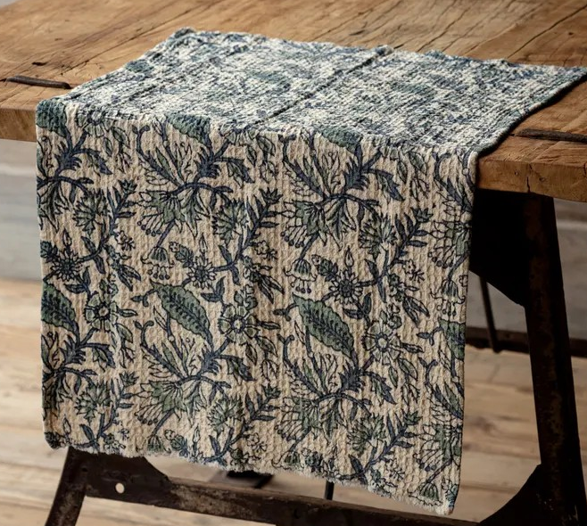 Cornflower Botanical Print Cotton Dish Towel