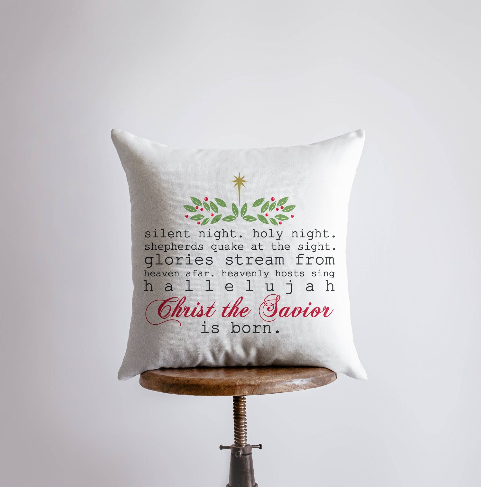 Silent Night Christmas Pillow
