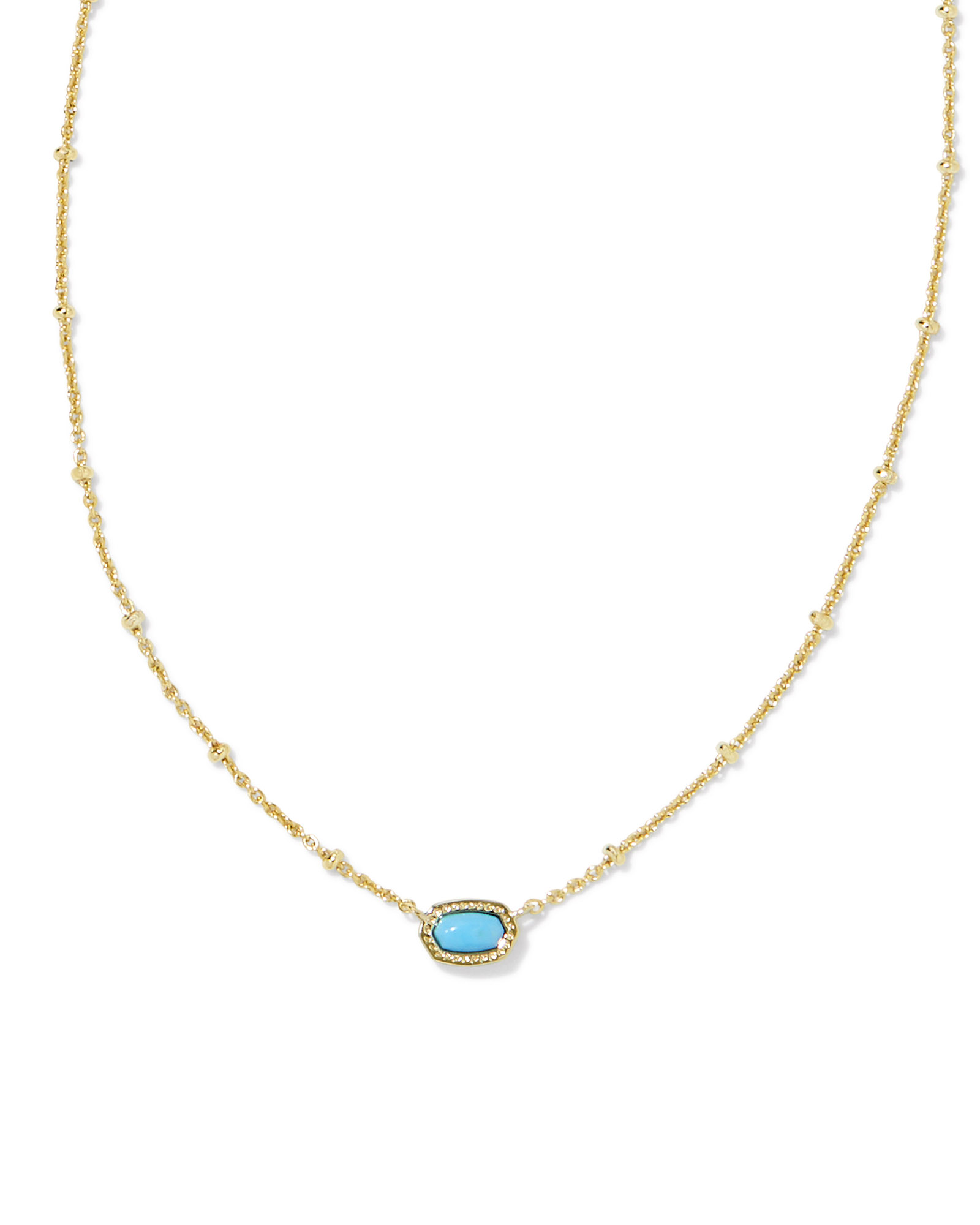 MINI ELISA SATELLITE SHORT PENDANT NECKLACE GOLD TURQUOISE MAGNESITE