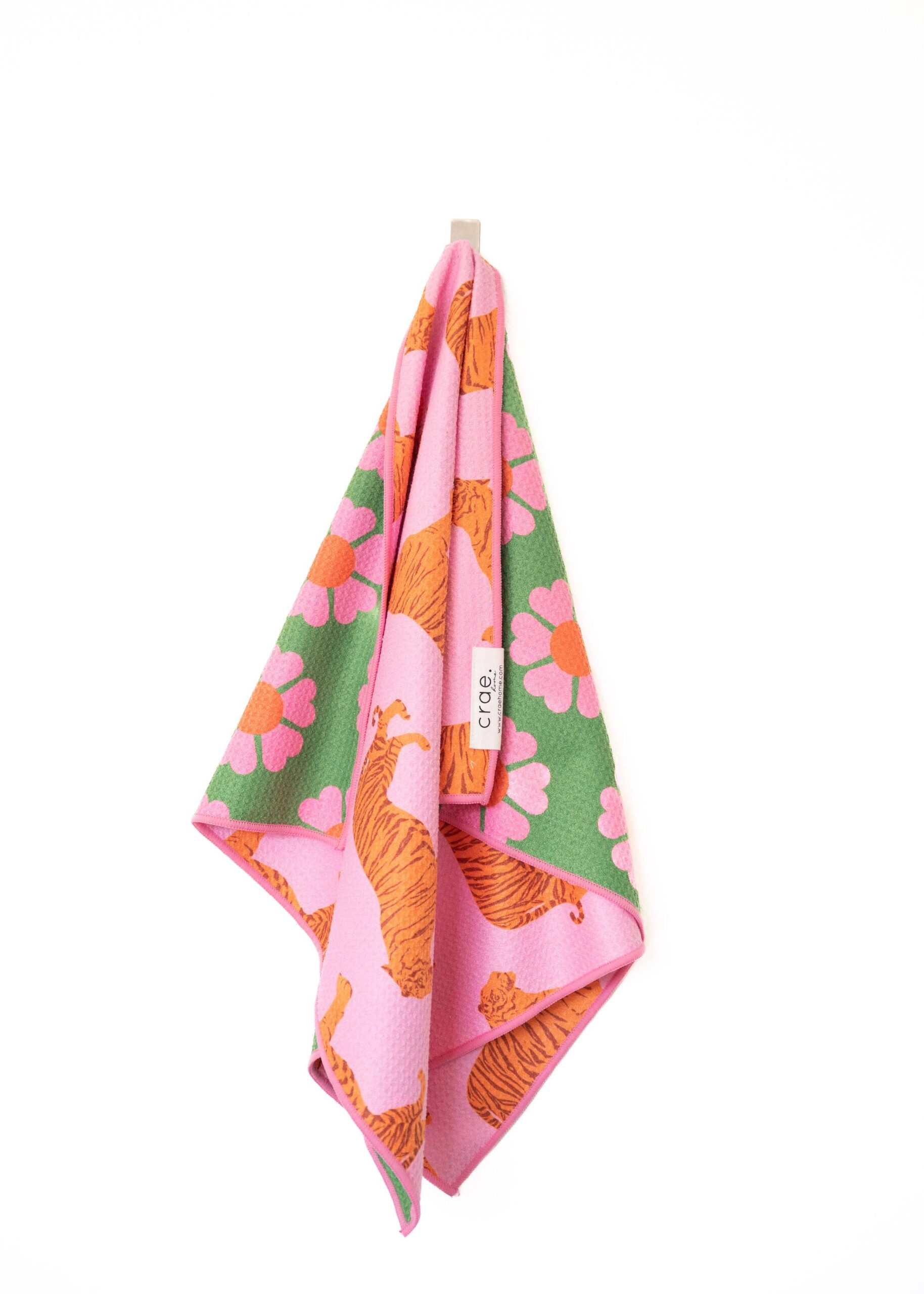 Carole: Reversible Hand Towel: Pink/Green