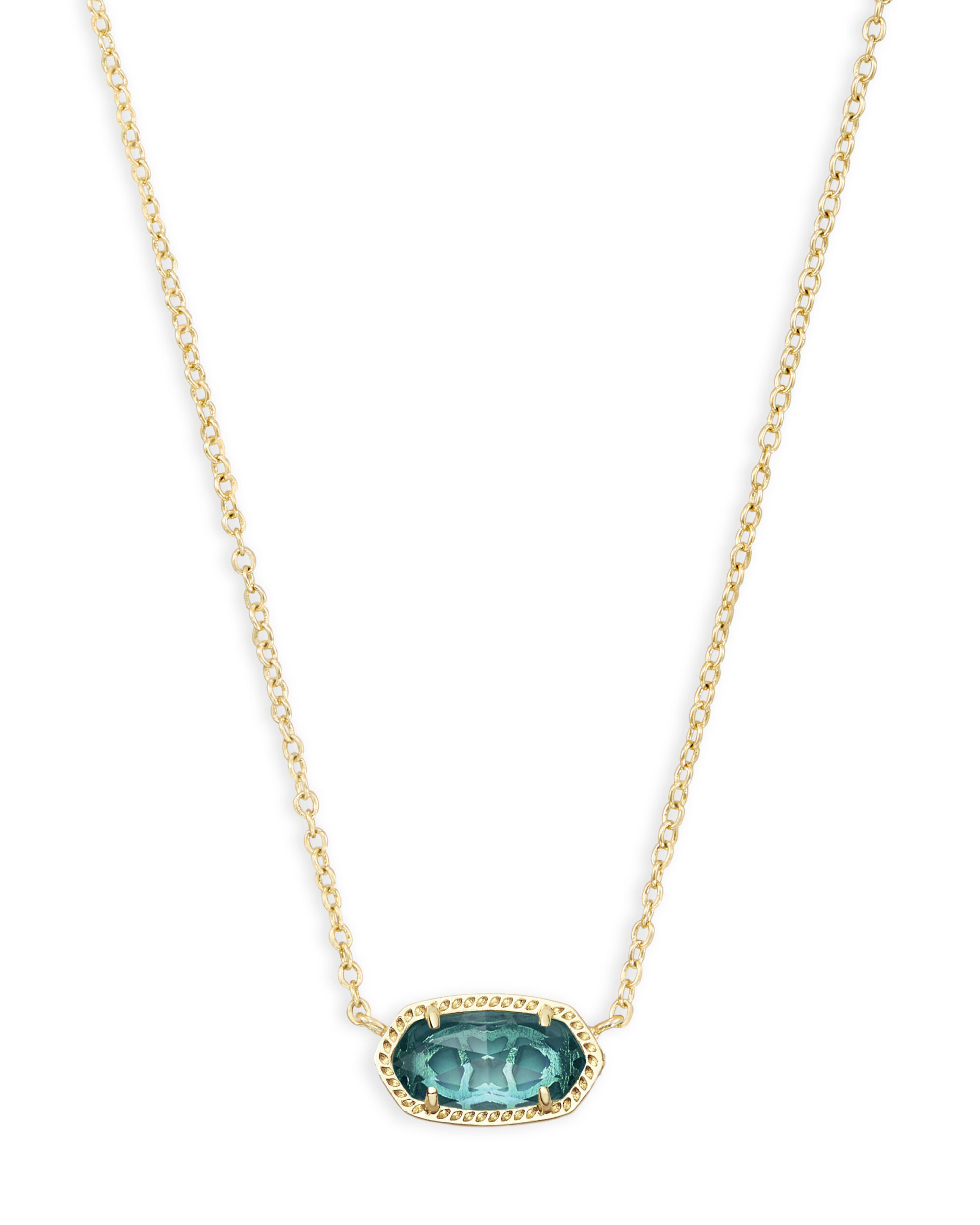 ELISA SHORT PENDANT NECKLACE GOLD LONDON BLUE
