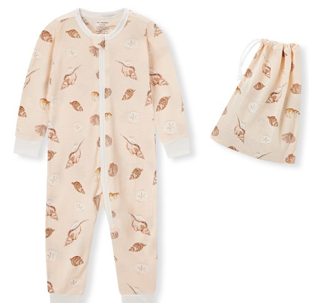 Bam Zip Pajama Seashells 9-12M