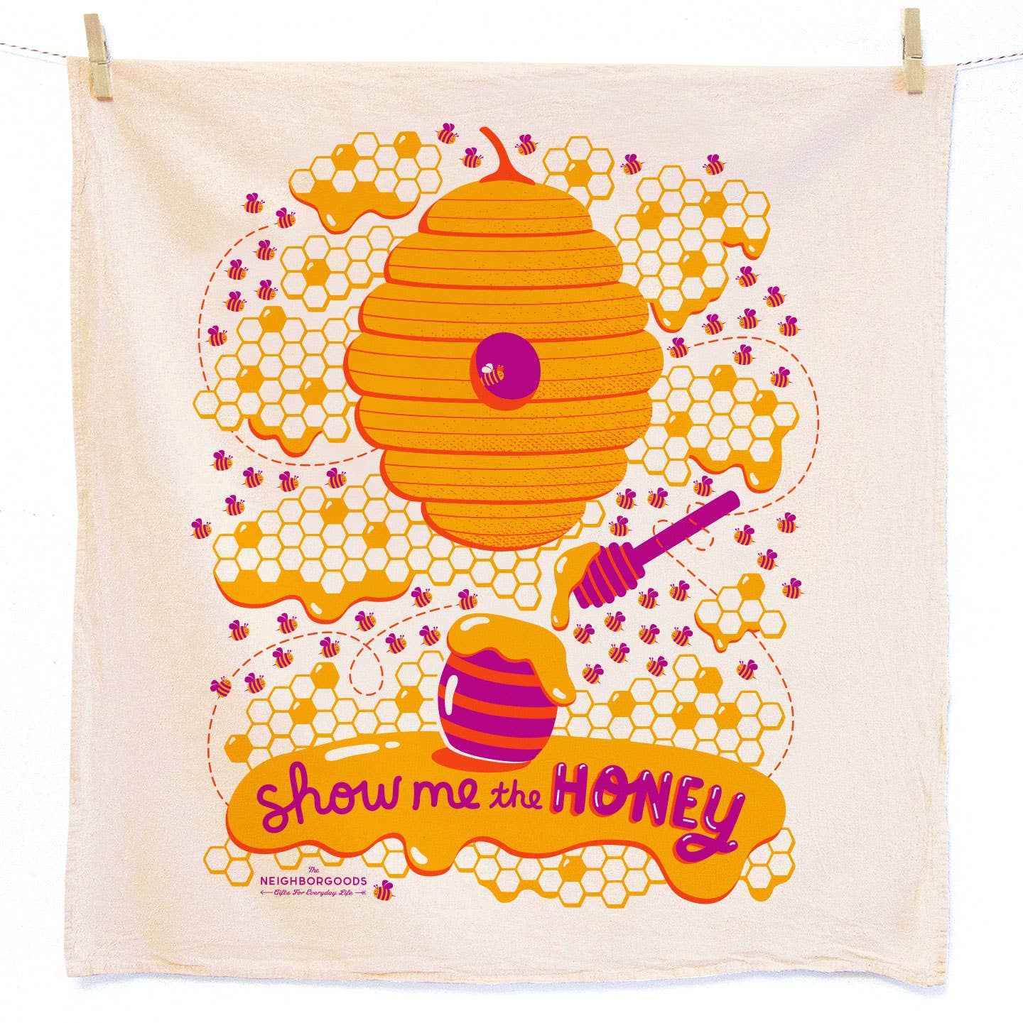 POLLINATOR GARDEN (Honey, Poppy, Sunflower) -Tea Towel Set 3 - Image 3
