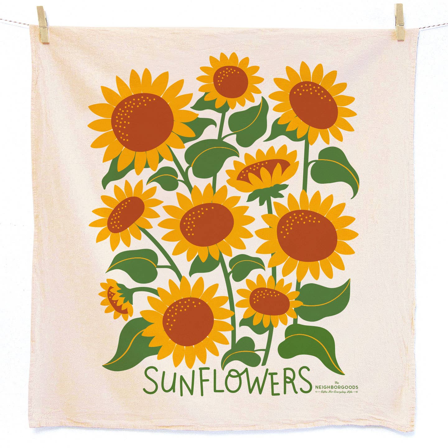 POLLINATOR GARDEN (Honey, Poppy, Sunflower) -Tea Towel Set 3 - Image 2