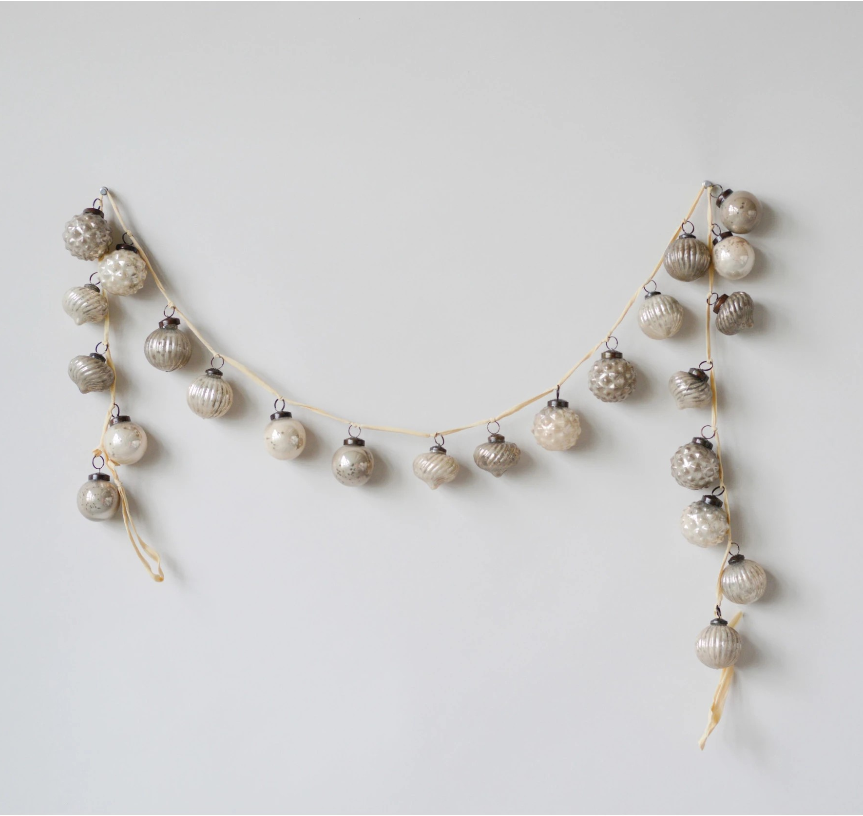 Embossed Mercury Glass Ornament Garland