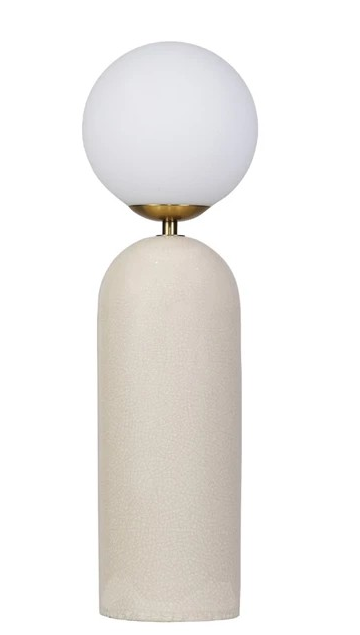 Stoneware & Metal Table Lamp w/ Inline Switch, Crackle Glaze (Each One Will Vary)